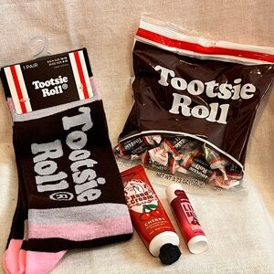 Nostalgic Tootsie Roll Socks and Lip Balm Bundle